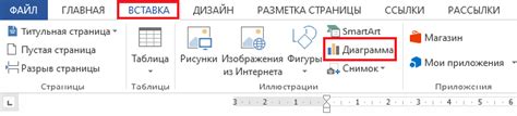 Шаг 2: Выбрать вкладку "Вставка" и нажать на кнопку "Диаграмма"